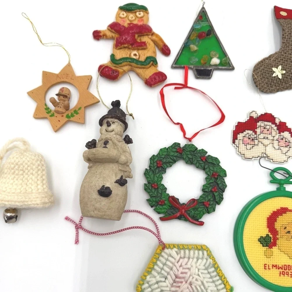 Christmas Ornament‎ Lot 12 Vintage Style Holiday Decorations Gingerbread Snowman